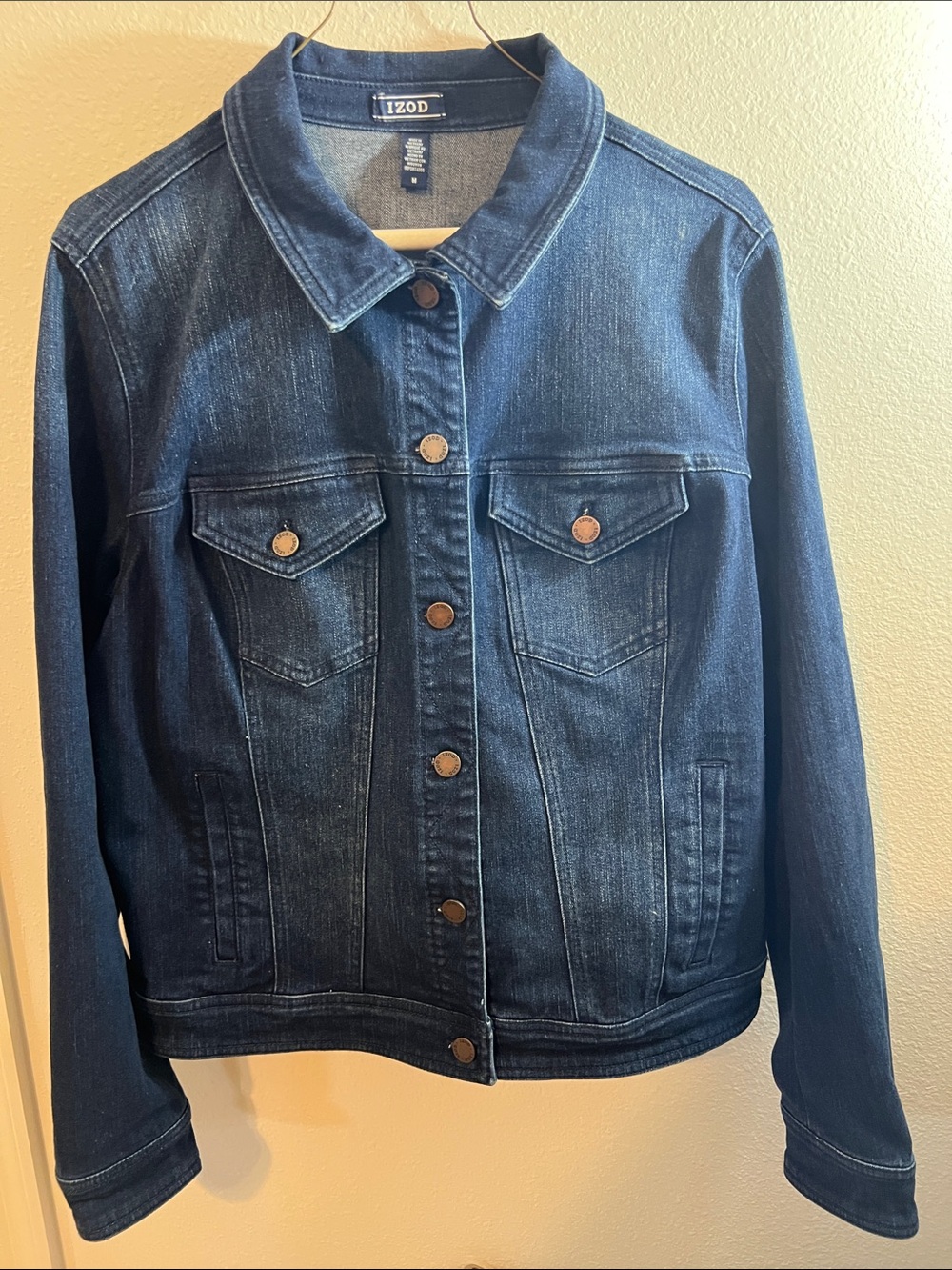 Izod Dark Blue Denim Jacket with Button Front